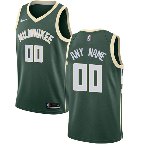 Men's Nike Bucks Personalized Swingman Green NBA Icon Edition Jersey ...