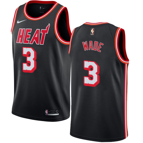 Nike Heat #3 Dwyane Wade Black NBA Swingman Hardwood Classics Jersey ...