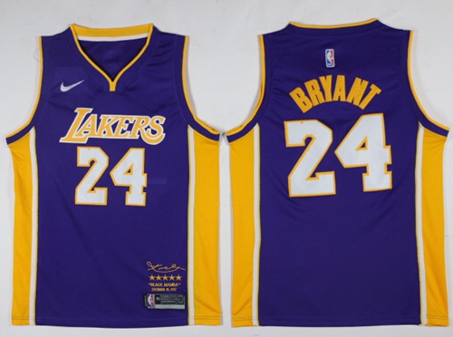 Nike Lakers #24 Kobe Bryant Purple NBA Swingman 