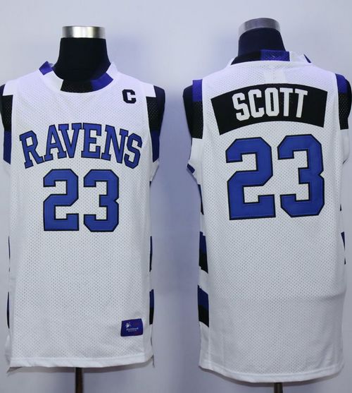 One Tree Hill Ravens #23 Nathan Scott White Stitched Basketball Jersey